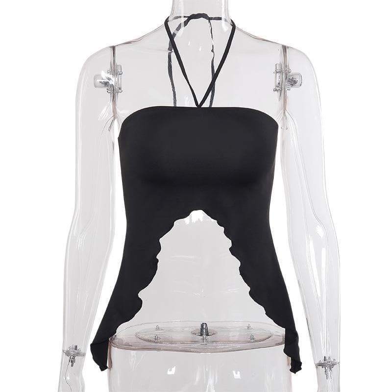 Ruffled Solid halter top