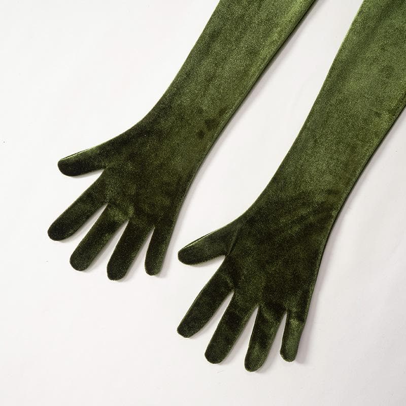 Velvet sleeveless gloves solid square neck mini dress  | red tango dress