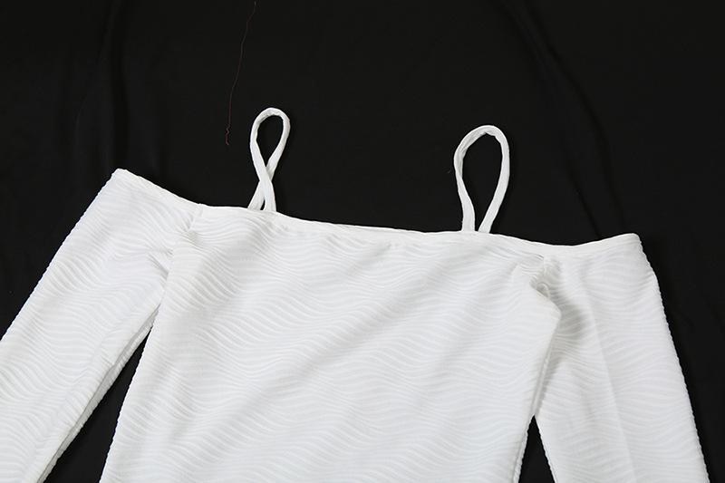 Long sleeve off shoulder textured solid maxi dress