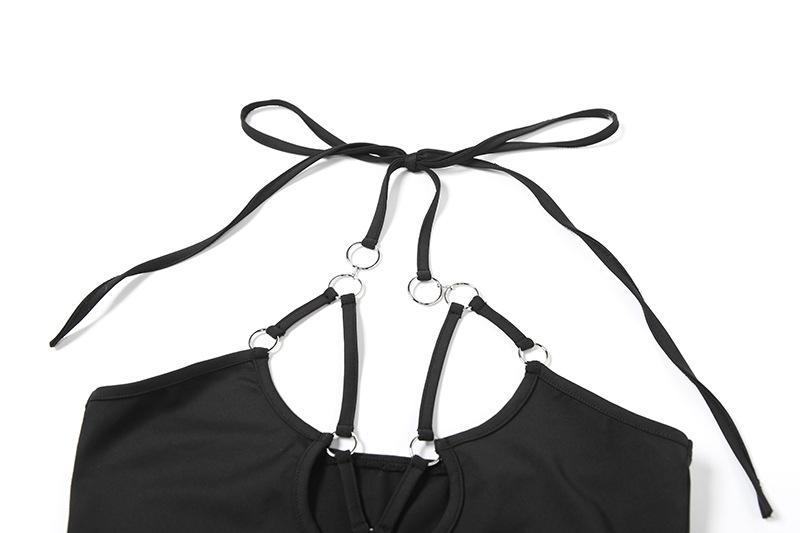 Halter o ring backless hollow out top