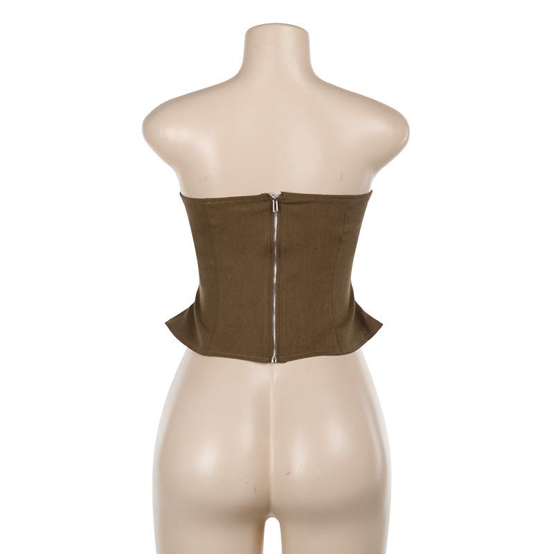 Corset backless lace up tube top