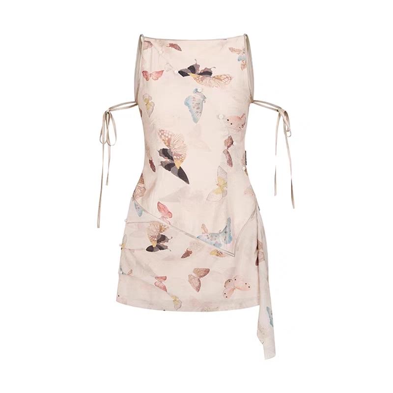 A line butterfly print mini skirt