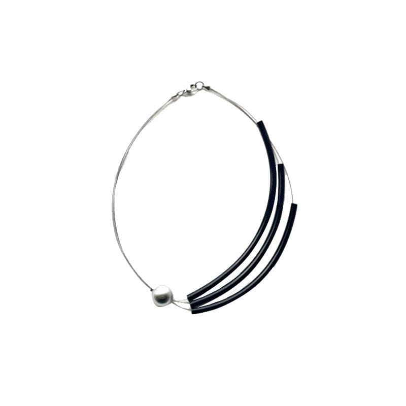 Faux pearl layered irregular necklace