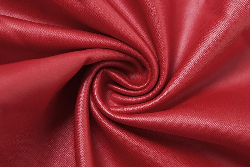 Halter buckle deep PU leather v neck backless mini dress  | red tango dress