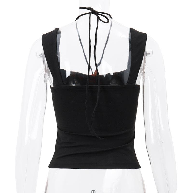 Halter sleeveless solid ruched beaded top
