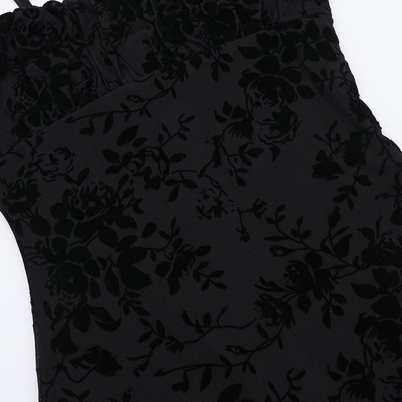 Ruched backless mesh zip-up cami maxi dress