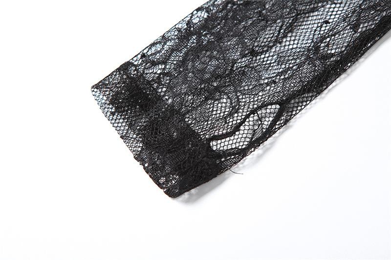 Velvet ruched lace gloves cami mini dress
