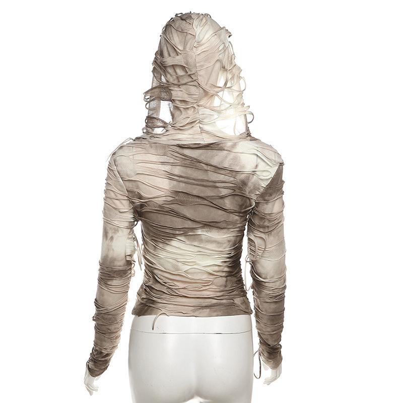 Hoodie long sleeve tie dye top