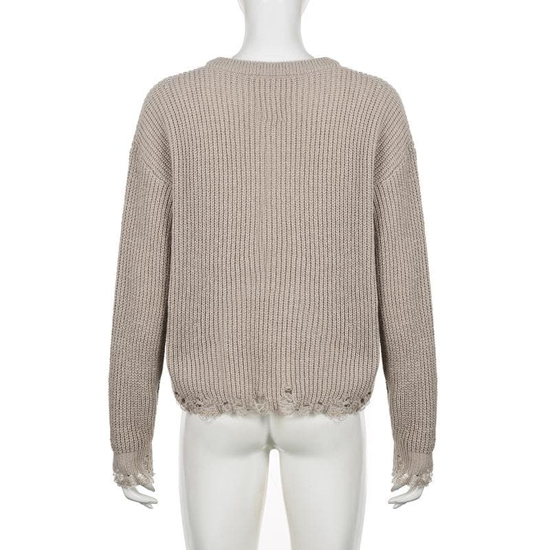 Hollow out crochet butterfly pattern long sleeve cut out top