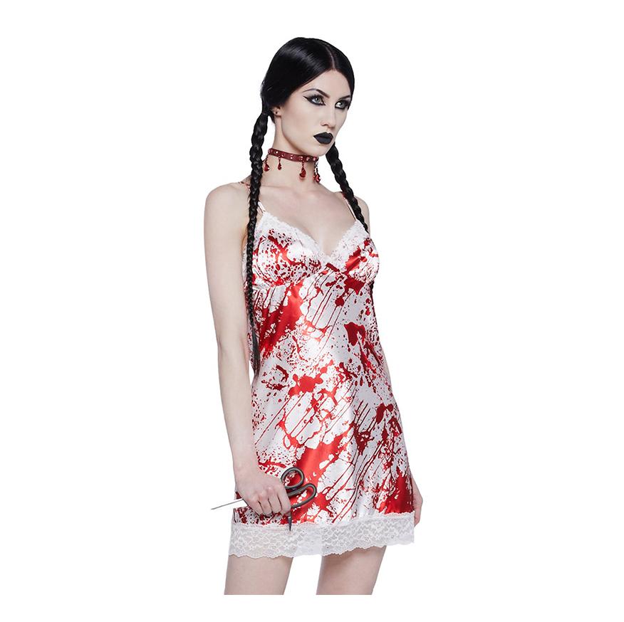 Lace hem print backless cami mini dress  | red tango dress