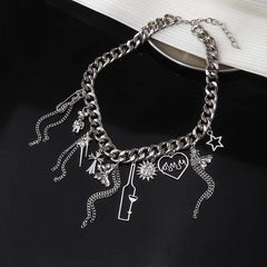 Star heart cross bear bottle butterfly necklace