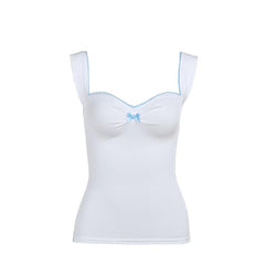 Ruched bowknot lace hem cami top