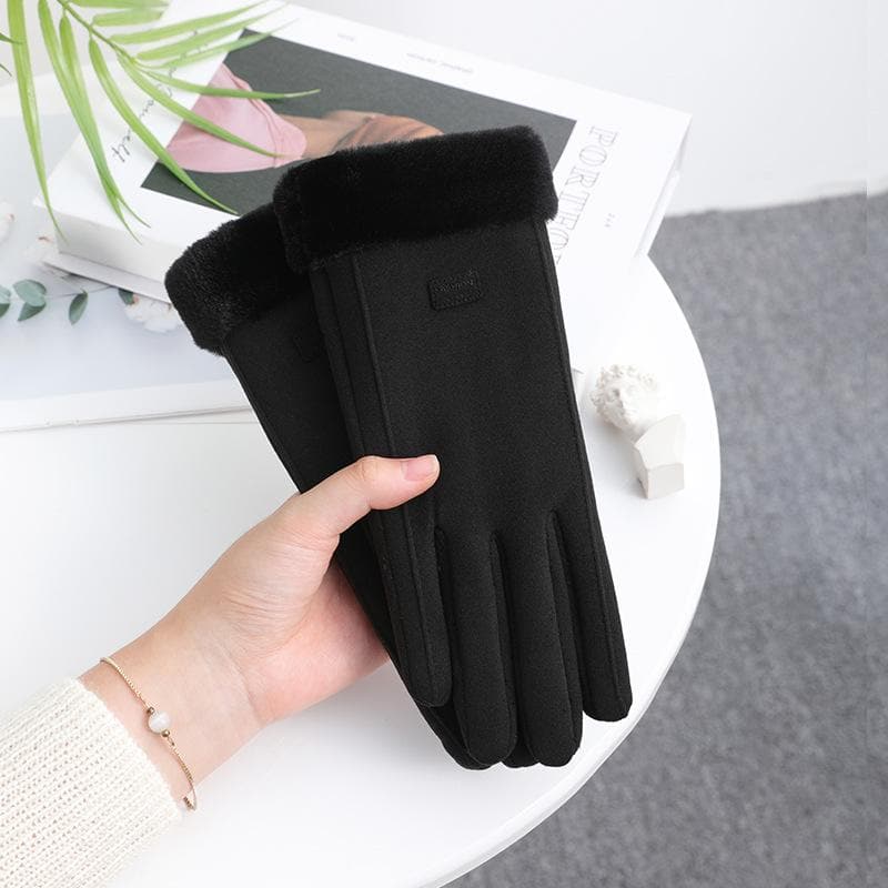 Touch screen Windproof tag fluffy gloves