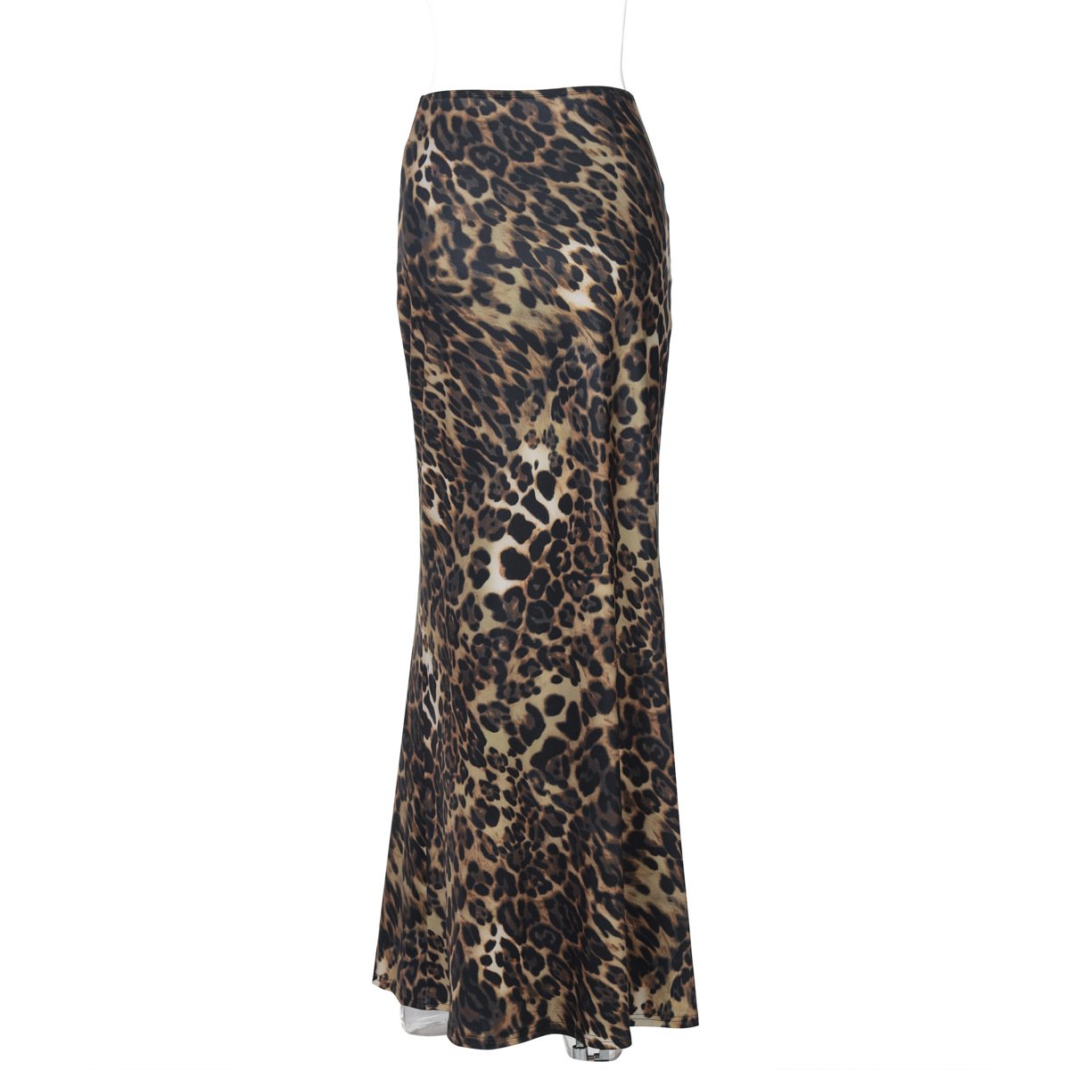 Leopard print contrast mini skirt