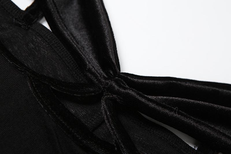 Hollow out v neck backless see through cami jumpsuit