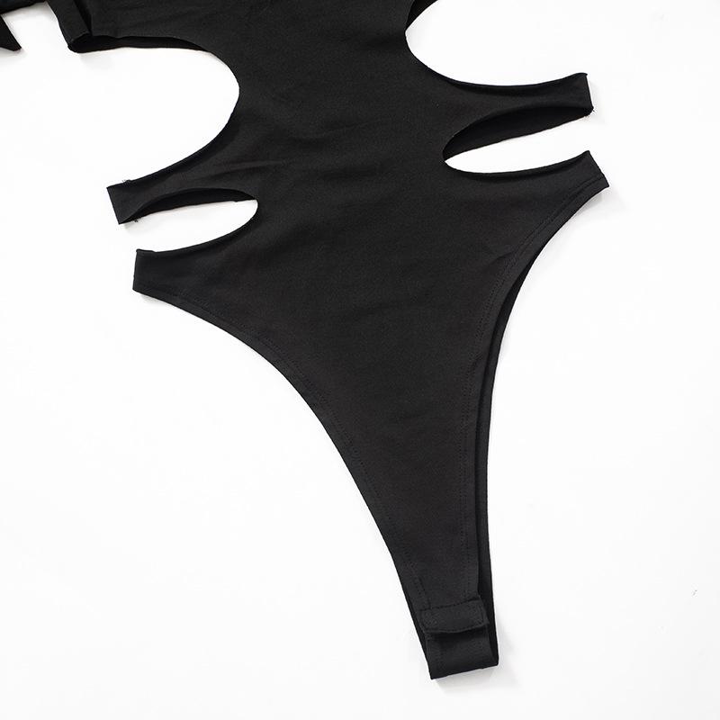 High neck long sleeve hollow out pant set