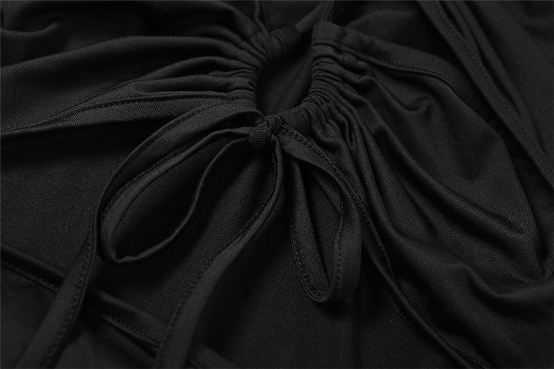 Long sleeve o ring hollow out bodysuit