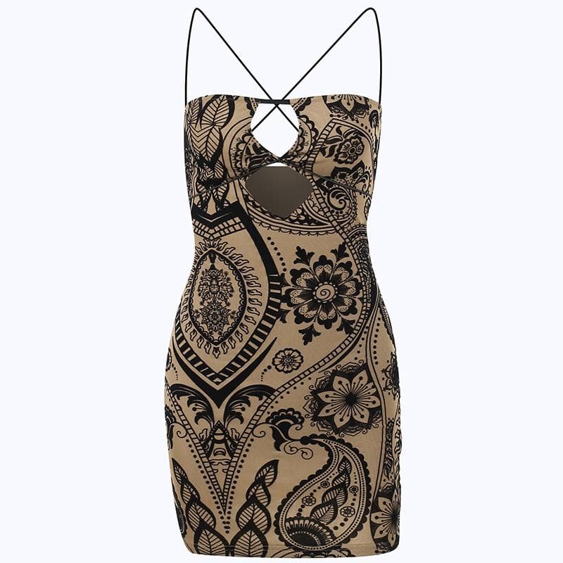 Mesh contrast hollow out cross back velvet mini dress  | black rave dress  | black rave dress