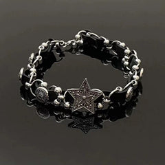 Star decor PU leather adjustable choker necklace
