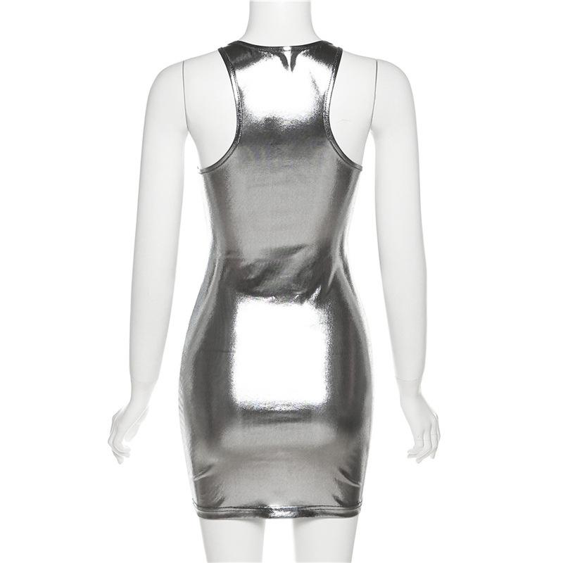 U neck solid cami mini dress