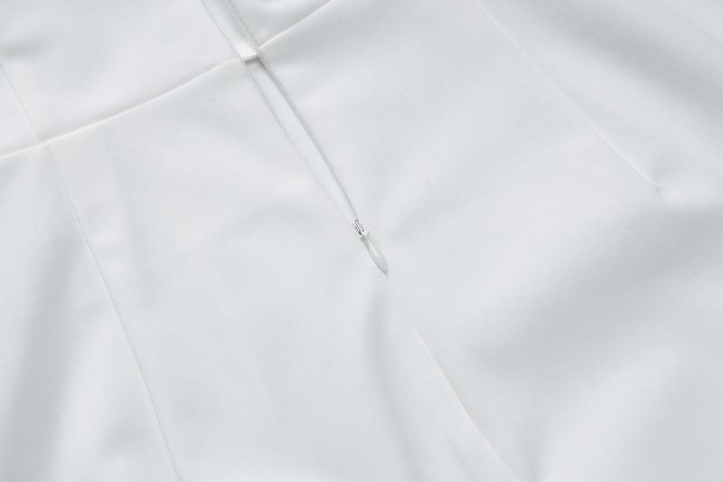 Halter solid ruched stitch zip-up mini dress