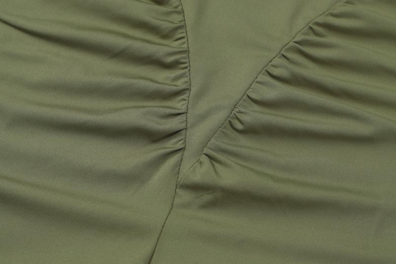 Sleeveless crewneck ruched solid maxi dress