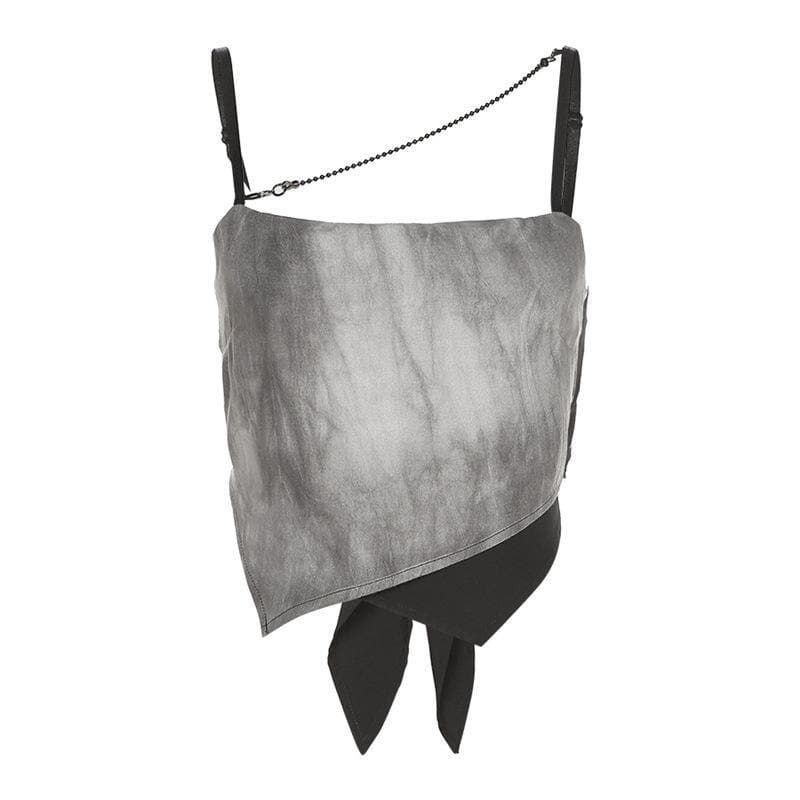 Square neck irregular bowknot cami top