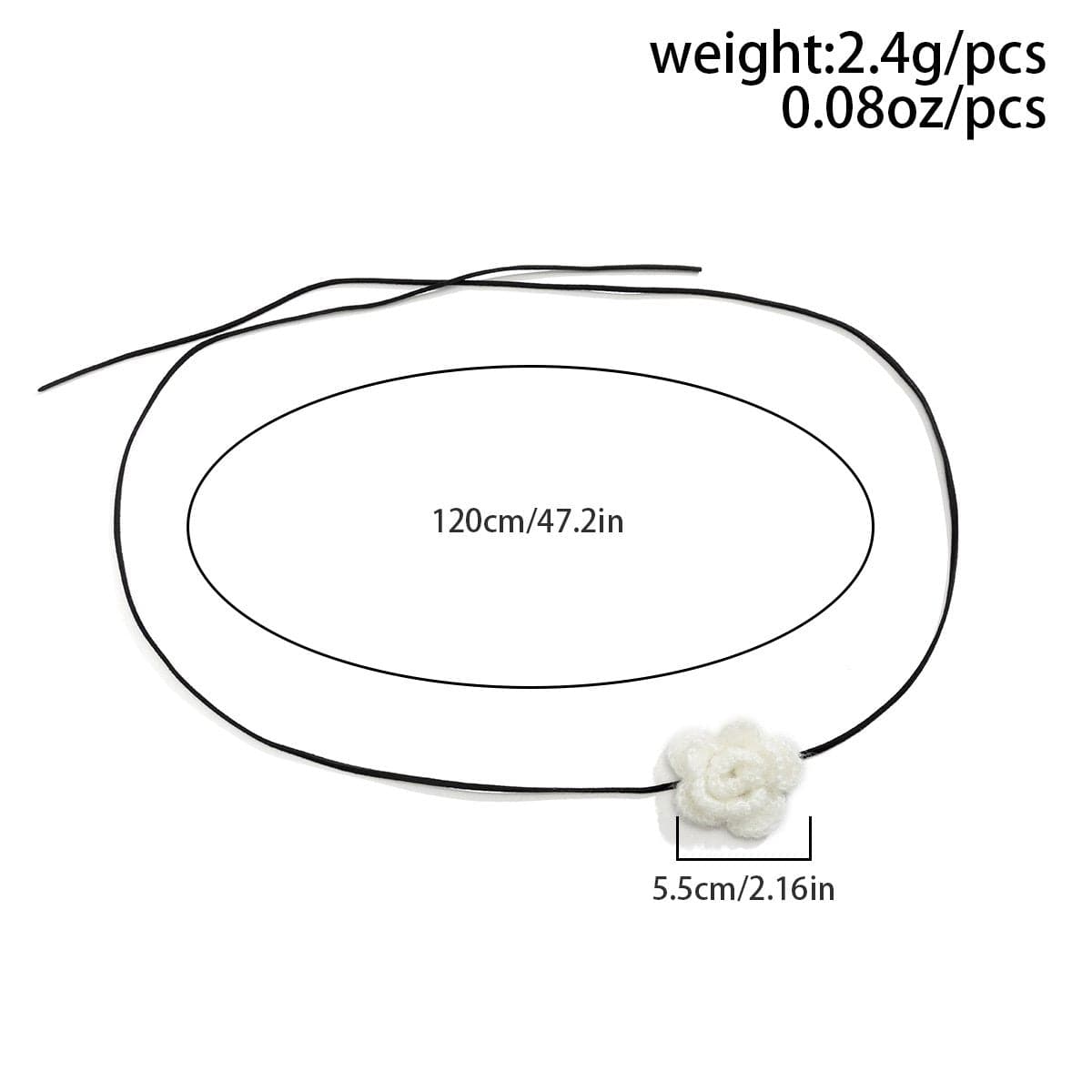 Knitted self tie flower applique waist chain
