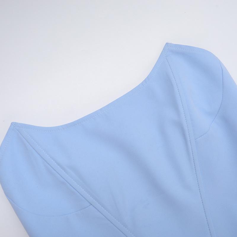 Smocked ruffle bustier tube mini dress