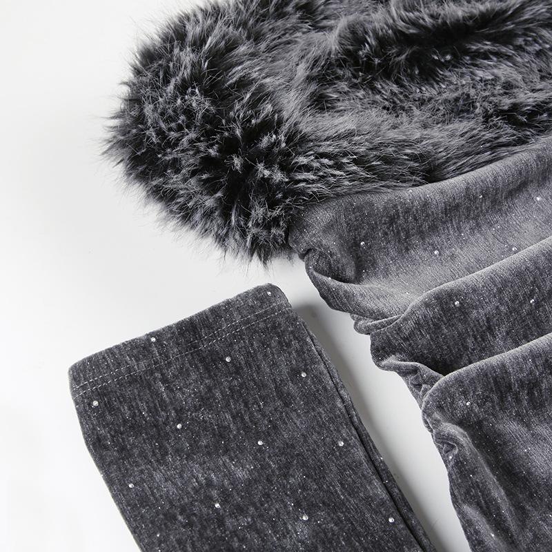 Fluffy gloves beaded tube mini dress
