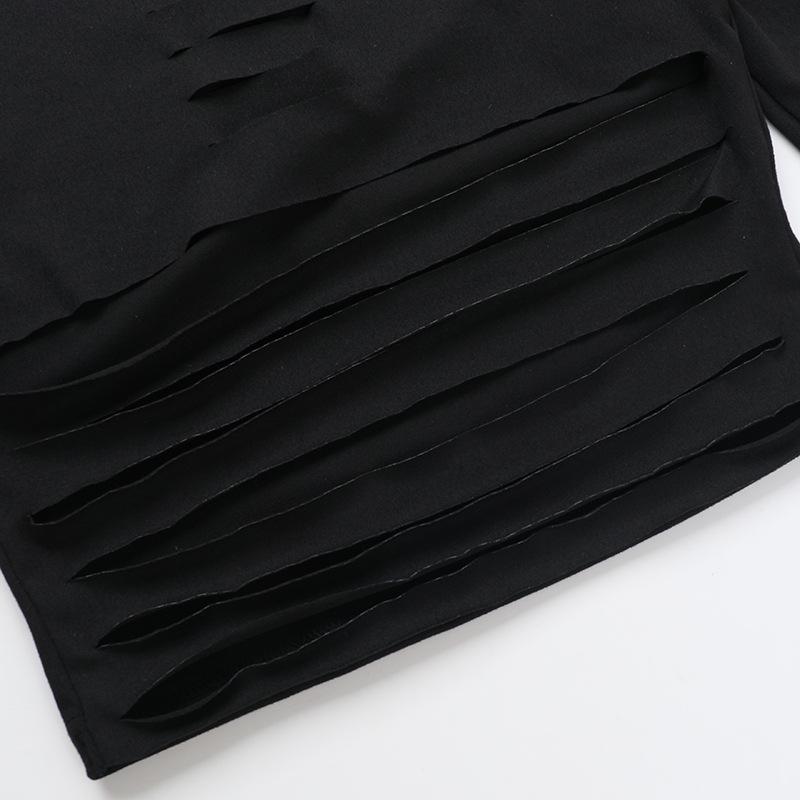 Long sleeve hollow out crop top