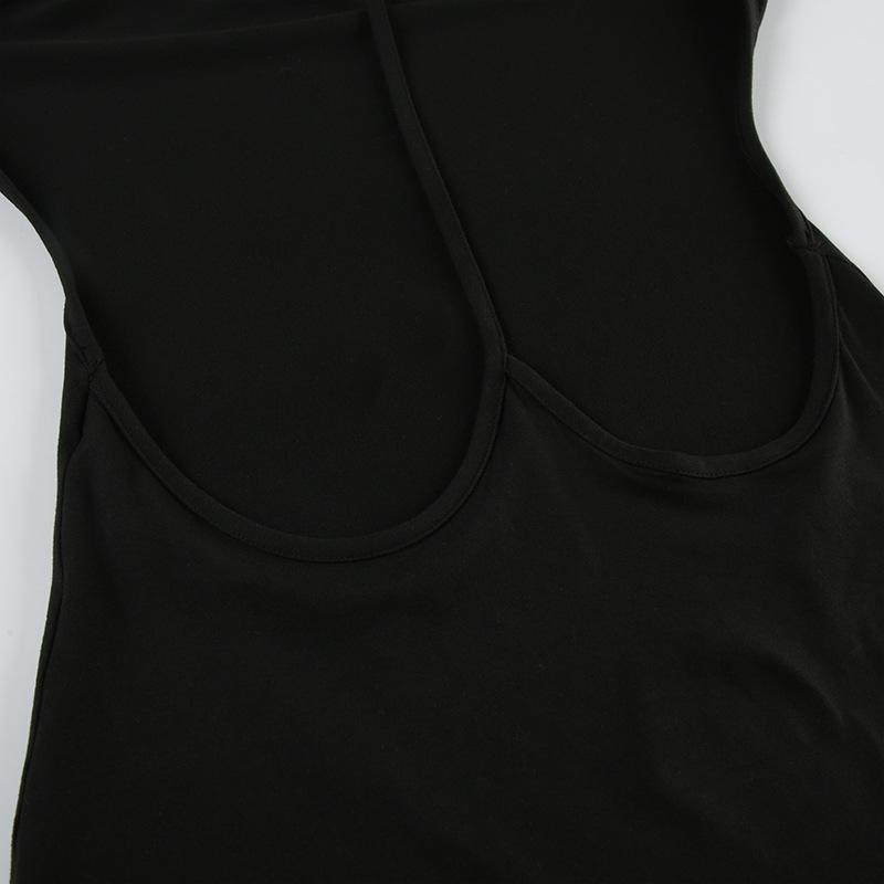 Long sleeve hollow out backless mini dress