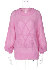 Long sleeve crewneck knitted top
