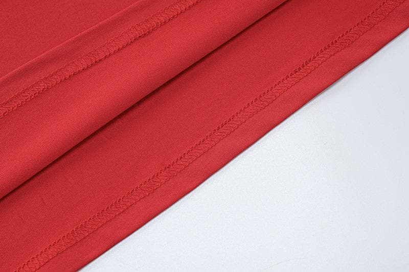 Square neck backless solid sleeveless cami maxi dress  | red tango dress