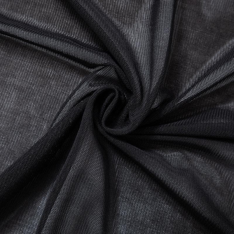 Flared sleeve ruffle sheer mesh see through self tie maxi dress  | samba dress