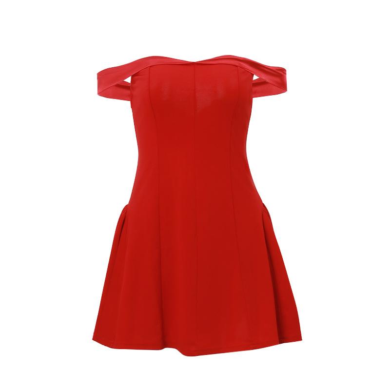 Off shoulder off shoulder zip-up mini dress  | red tango dress