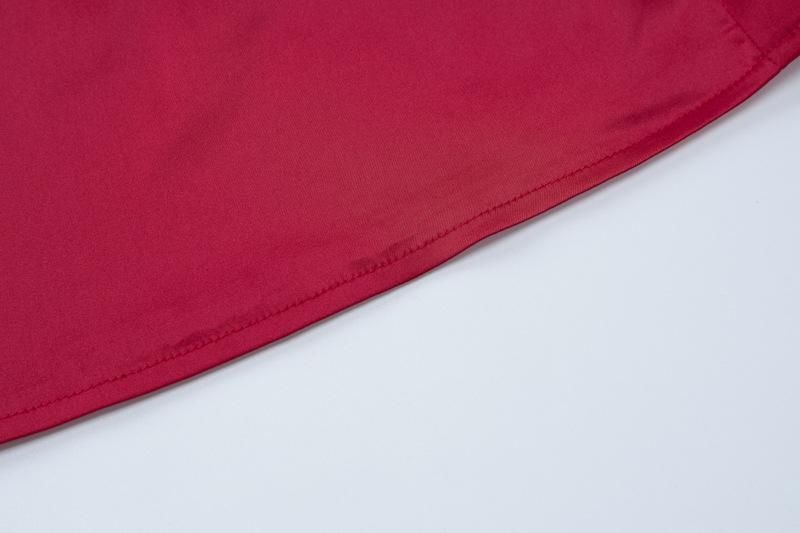 Long sleeve lace knotted ruched solid mini dress  | red tango dress