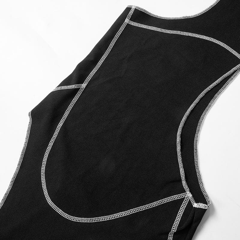 Crewneck stitch hollow out 2 piece bodysuit