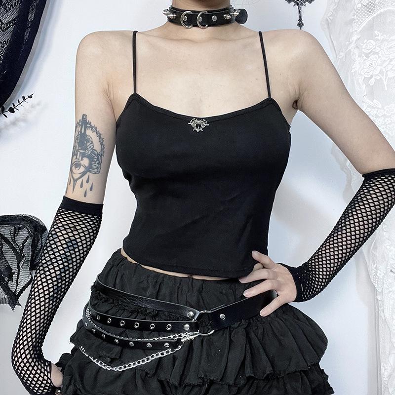 Heart applique spider web padded cami top