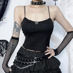 Heart applique spider web padded cami top