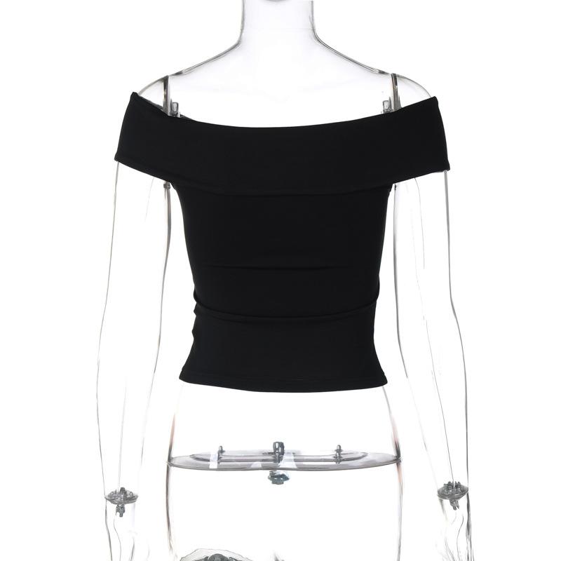 Short sleeve off shoulder ruched top