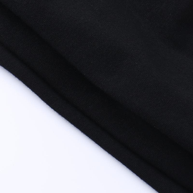 Letter pattern beaded u neck tank top