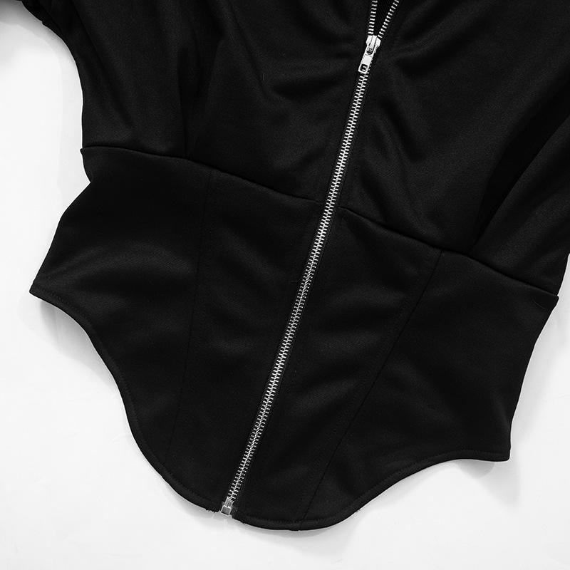 Hoodie long sleeve zip-up coat top