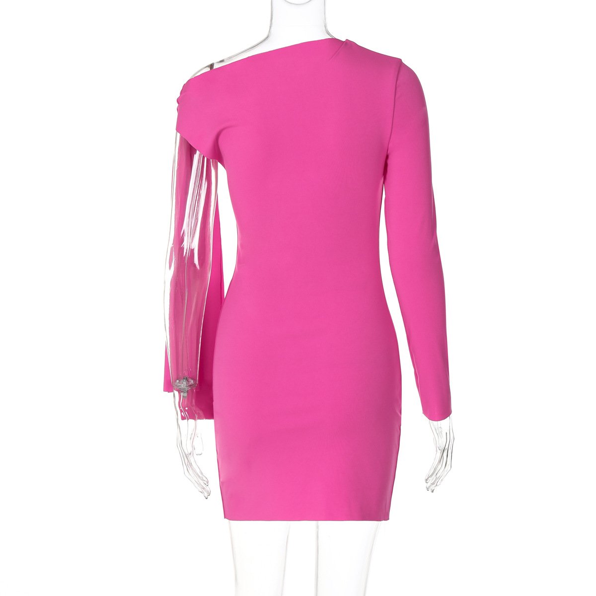 One shoulder knotted mini dress  | red tango dress