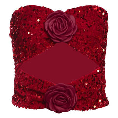Flower applique hollow out tube top