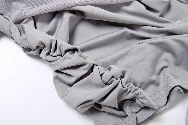 Off shoulder long sleeve ruched top