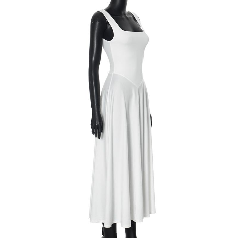 Square neck solid cami maxi dress