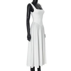 Square neck solid cami maxi dress