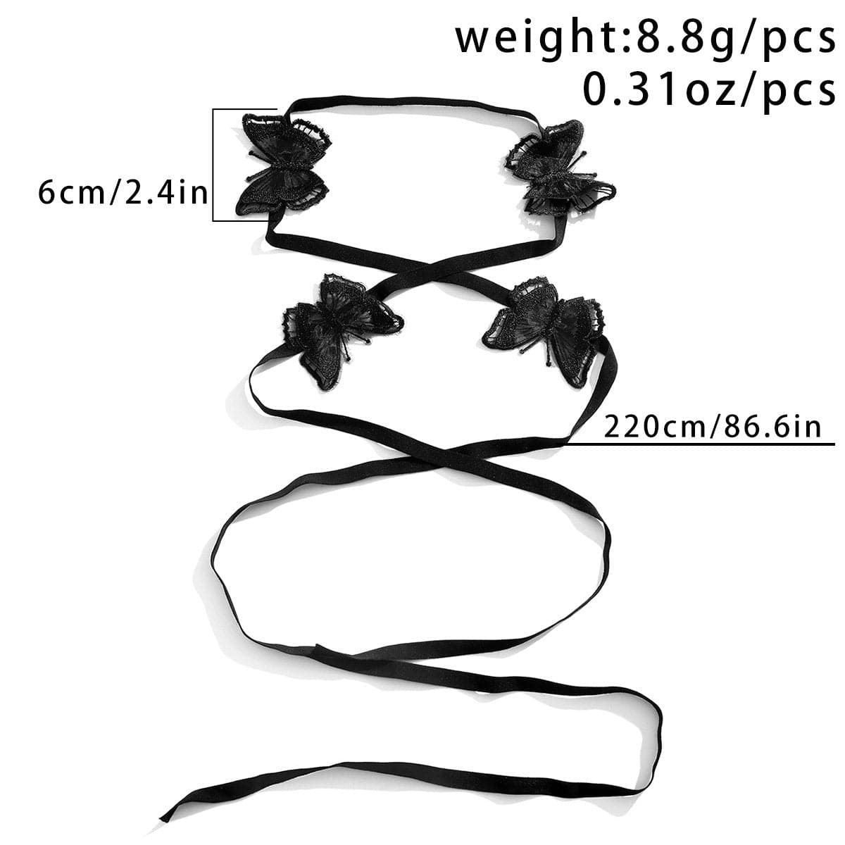 Self tie butterfly applique solid velvet bracelet