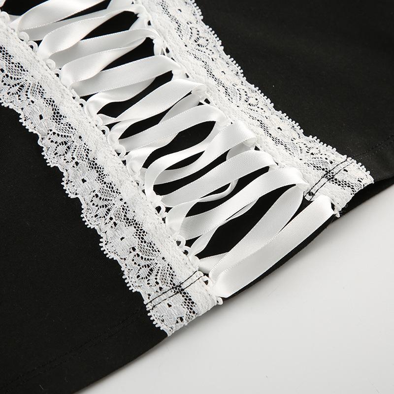 Lace up sweetheart neck cami top